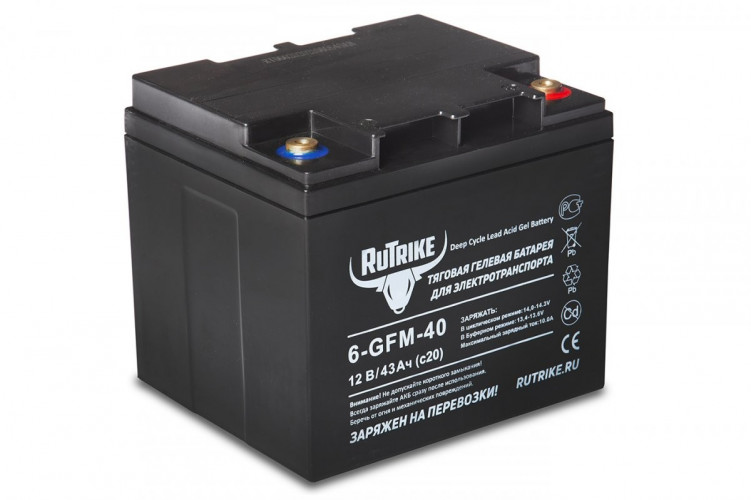 Тяговый гелевый аккумулятор RuTrike 6-GFM-40A (12V43A/H C20) в Томске