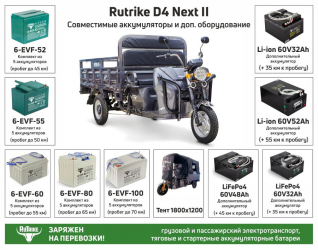 Грузовой электрический трицикл RuTrike D4 NEXT II в Томске