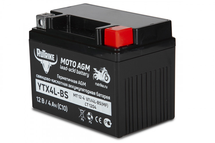 Аккумулятор стартерный для мототехники Rutrike YTX4L-BS (12V/4Ah) в Томске