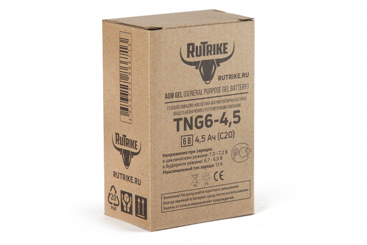 Тяговый гелевый аккумулятор RuTrike TNG 6-4,5 (6V4,5A/H C20) в Томске