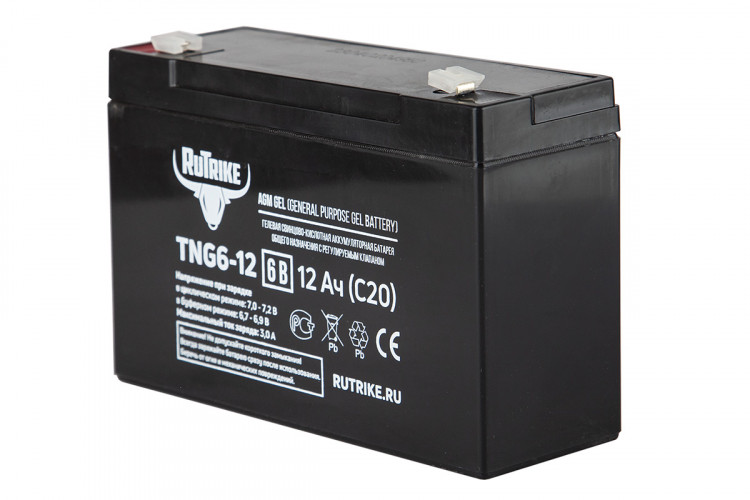 Тяговый гелевый аккумулятор RuTrike TNG 6-12 (6V12A/H C20) в Томске