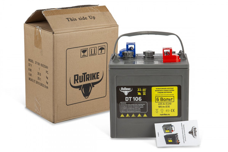 Тяговый аккумулятор RuTrike WET DT106 (T-105) 6V155A/H C3 в Томске