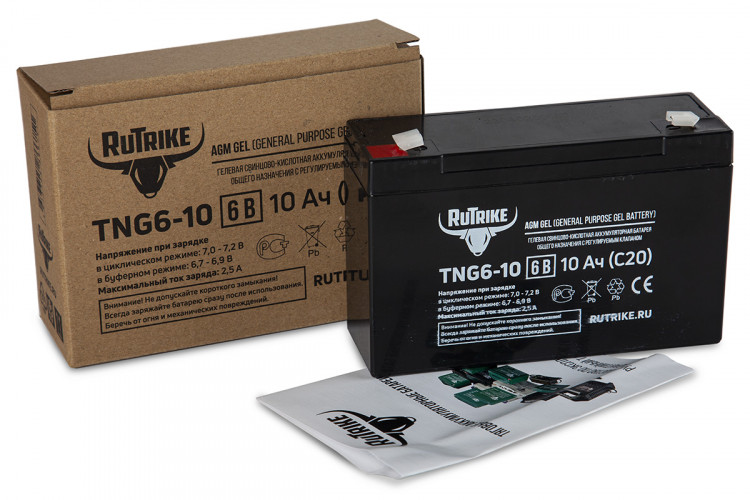 Тяговый гелевый аккумулятор RuTrike TNG 6-10 (6V10A/H C20) в Томске