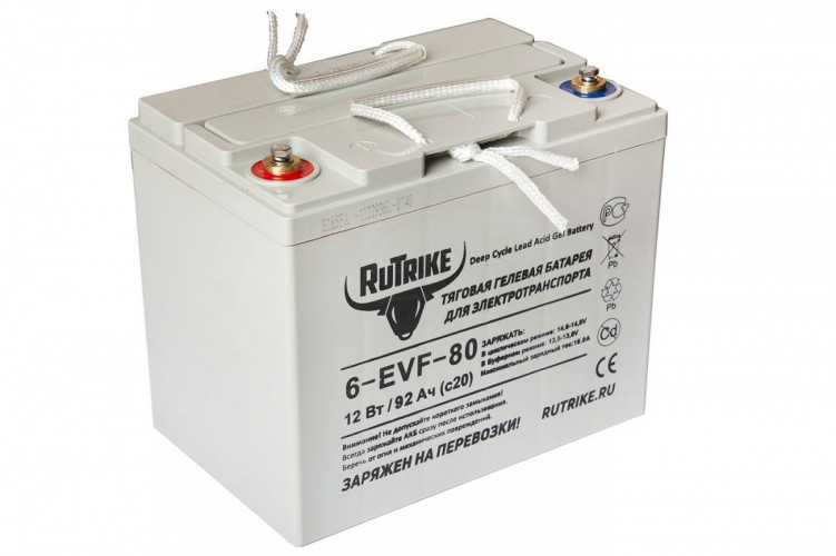 Тяговый гелевый аккумулятор RuTrike 6-EVF-80A (12V80A/H C3) в Томске