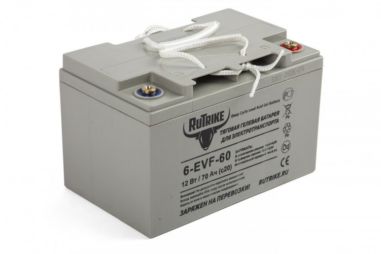 Тяговый гелевый аккумулятор RuTrike 6-EVF-60A (12V60A/H C3) в Томске